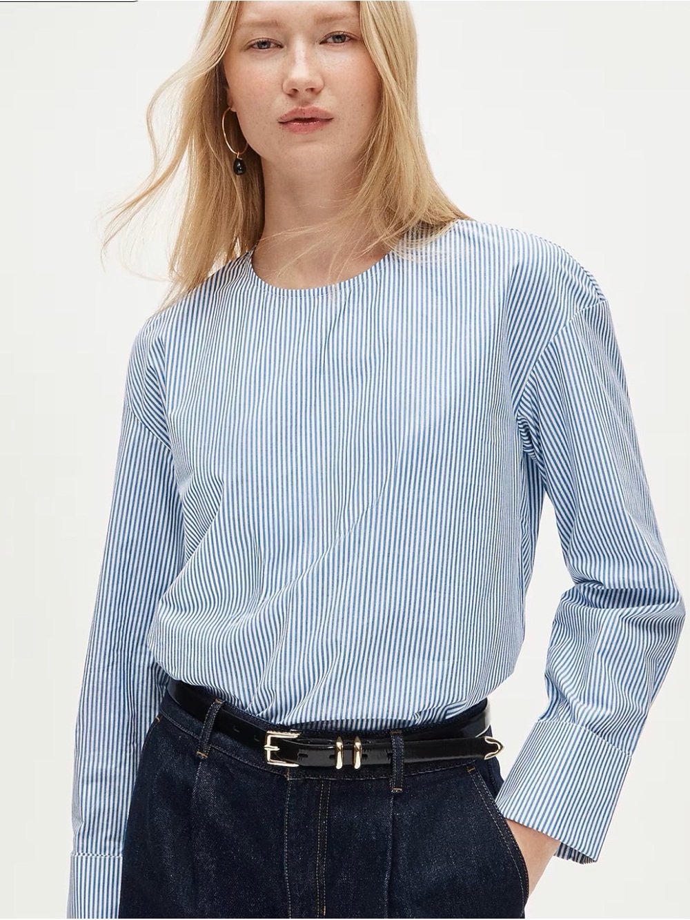 J CREW 00 French cuff shirt in striped cotton poplin CT103 $118
